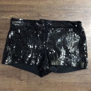 Express Black sequin shorts